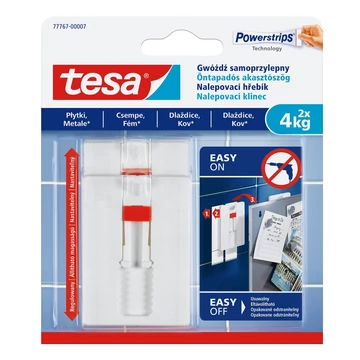 Akasztószög öntapadós, állítható sima felületekhez 4 kg teherbírás 2 darab/bliszter Tesa Powerstrips Akasztószög öntapadós, állítható sima felületekhez 4 kg teherbírás 2 darab/bliszter Tesa Powerstrips