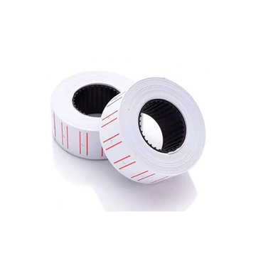 Árazószalag 22x12mm, fehér piros vonallal 25 tekercs/karton, MOTEX Árazószalag 22x12mm, fehér piros vonallal 25 tekercs/karton, MOTEX