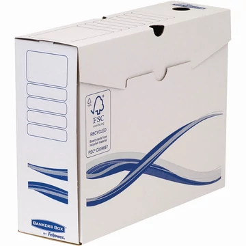 Archiváló doboz A4+, 100mm, Fellowes® Bankers Box Basic, 10 db/csomag, kék-fehér Archiváló doboz A4+, 100mm, Fellowes® Bankers Box Basic, 10 db/csomag, kék-fehér
