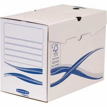 Archiváló doboz A4, 200mm, Fellowes® Bankers Box Basic, 25 db/csomag, kék-fehér Archiváló doboz A4, 200mm, Fellowes® Bankers Box Basic, 25 db/csomag, kék-fehér
