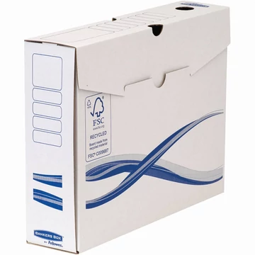 Archiváló doboz A4, 80mm, Fellowes® Bankers Box Basic, 10 db/csomag, kék-fehér Archiváló doboz A4, 80mm, Fellowes® Bankers Box Basic, 10 db/csomag, kék-fehér