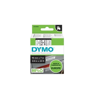 Feliratozógép szalag Dymo D1 S0720830/45803 19mmx7m ORIGINAL fekete/fehér Feliratozógép szalag Dymo D1 S0720830/45803 19mmx7m ORIGINAL fekete/fehér