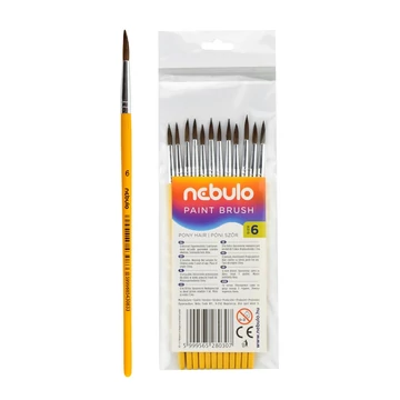 Ecset 6-os festett nyéllel 12 db/csomag, Nebulo Ecset 6-os festett nyéllel 12 db/csomag, Nebulo