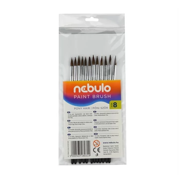 Ecset 8-as festett nyéllel 12 db/csomag, Nebulo Ecset 8-as festett nyéllel 12 db/csomag, Nebulo