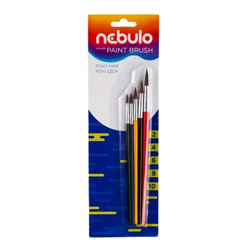 Ecset készlet festett fa nyéllel 5 db/csomag, Nebulo Ecset készlet festett fa nyéllel 5 db/csomag, Nebulo