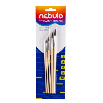 Ecset készlet natúr fa nyéllel 5 db/csomag, Nebulo Ecset készlet natúr fa nyéllel 5 db/csomag, Nebulo