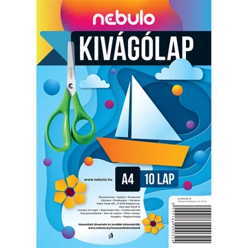 Enyvezetlen kivágóminta A4, vegyes színek, 10 lap/csomag, Nebulo Enyvezetlen kivágóminta A4, vegyes színek, 10 lap/csomag, Nebulo