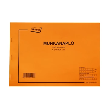 Erdő munkanapló A4, fekvő 25x3 példányos 121/V Erdő munkanapló A4, fekvő 25x3 példányos 121/V
