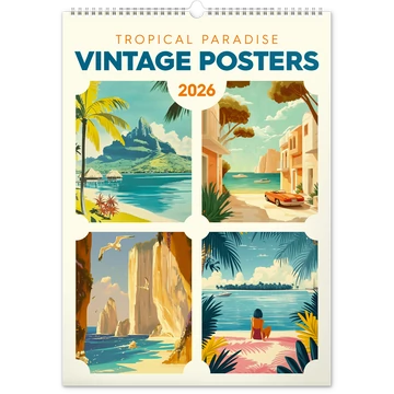 Falinaptár képes  330×460mm Vintage Posters-Tropical Paradise Realsystem 2026. Falinaptár képes  330×460mm Vintage Posters-Tropical Paradise Realsystem 2026.