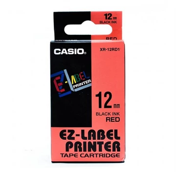 Feliratozógép szalag XR-12RD1 9mmx8m Casio piros/fekete Feliratozógép szalag XR-12RD1 9mmx8m Casio piros/fekete