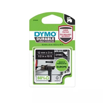 Feliratozógép szalag tartós Dymo D1 1978365 12mmx3m, ORIGINAL, fehér/fekete Feliratozógép szalag tartós Dymo D1 1978365 12mmx3m, ORIGINAL, fehér/fekete