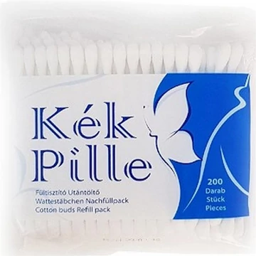 Fültisztító pálcika utántöltő 200 db/csomag Kék Pille Fültisztító pálcika utántöltő 200 db/csomag Kék Pille