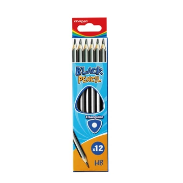 Grafitceruza HB, háromszögletű 12 db/bliszter Keyroad Black Grafitceruza HB, háromszögletű 12 db/bliszter Keyroad Black