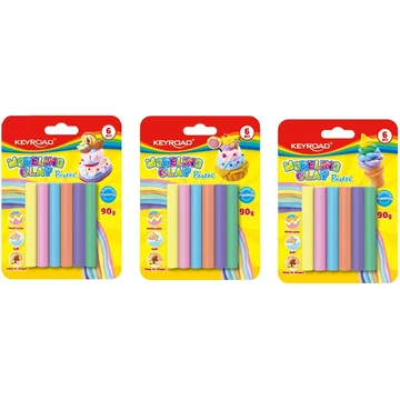 Gyurmakészlet 90 g 6 db/bliszter Keyroad Pastel pasztell színek Gyurmakészlet 90 g 6 db/bliszter Keyroad Pastel pasztell színek