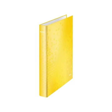 Gyűrűskönyv A4, Maxi 4cm, 2 gyűrű, D alakú, karton Leitz Wow sárga Gyűrűskönyv A4, Maxi 4cm, 2 gyűrű, D alakú, karton Leitz Wow sárga