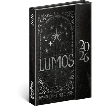 Határidőnapló mágnessel záródó, krémszínű lapokkal Harry Potter-Lumos 110×160 mm, Presco Határidőnapló mágnessel záródó, krémszínű lapokkal Harry Potter-Lumos 110×160 mm, Presco