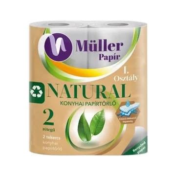 Háztartási papírtörlő kéztörlő 2 rétegű 2 tekercs/csomag Natural fehérített Háztartási papírtörlő kéztörlő 2 rétegű 2 tekercs/csomag Natural fehérített