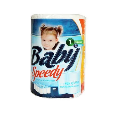Háztartási papírtörlő kéztörlő 3 rétegű 100 lapos egyesével csomagolt Baby Speedy fehér Háztartási papírtörlő kéztörlő 3 rétegű 100 lapos egyesével csomagolt Baby Speedy fehér