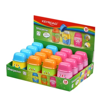Hegyező, 2 lyukú, radírral, 16 db/display, Keyroad 2in1, vegyes színek Hegyező, 2 lyukú, radírral, 16 db/display, Keyroad 2in1, vegyes színek