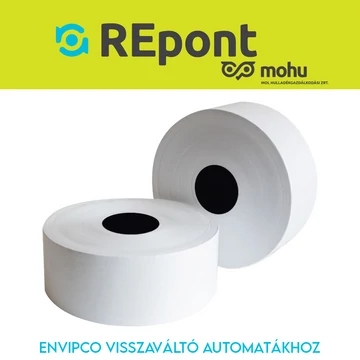 Hőpapír 57mm széles, 232fm hosszú, cséve 40mm, BPA mentes nyomatlan, ENVIPCO MOHU visszaváltó gépekhez Hőpapír 57mm széles, 232fm hosszú, cséve 40mm, BPA mentes nyomatlan, ENVIPCO MOHU visszaváltó gépekhez