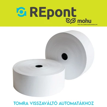 Hőpapír 58mm széles, 250fm hosszú, cséve 25mm, BPA mentes nyomatlan, TOMRA MOHU visszaváltó gépekhez Hőpapír 58mm széles, 250fm hosszú, cséve 25mm, BPA mentes nyomatlan, TOMRA MOHU visszaváltó gépekhez