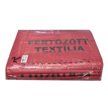 Hulladékgyűjtő zsák „Fertőzött textília” 400 + 2 x 180 x 1100 mm piros Hulladékgyűjtő zsák „Fertőzött textília” 400 + 2 x 180 x 1100 mm piros