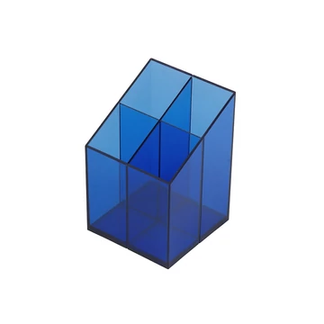 Írószertartó 4 rekeszes négyszögletű műanyag, Bluering® transzparens kék Írószertartó 4 rekeszes négyszögletű műanyag, Bluering® transzparens kék