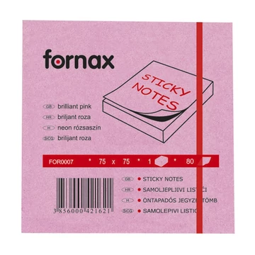 Jegyzettömb öntapadó, 75x75mm, 80lap, Fornax neon rózsaszín Jegyzettömb öntapadó, 75x75mm, 80lap, Fornax neon rózsaszín