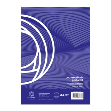 Jegyzettömb perforált, A4, 50lap, Bluering® vonalas Jegyzettömb perforált, A4, 50lap, Bluering® vonalas