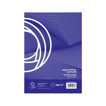Jegyzettömb perforált, A5, 50lap, Bluering® vonalas Jegyzettömb perforált, A5, 50lap, Bluering® vonalas