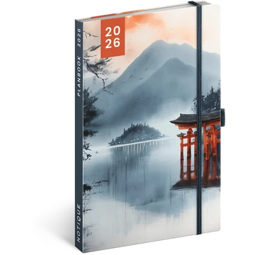 Keménytáblás notesz krémszínű lapokkal leszorító gumiszalaggal Japan 130x210mm, Presco Keménytáblás notesz krémszínű lapokkal leszorító gumiszalaggal Japan 130x210mm, Presco