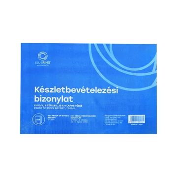 Készletbevételezési bizonylat anyag bevét A5 25x4lapos fekvő 12-111/V. 8 tételes Készletbevételezési bizonylat anyag bevét A5 25x4lapos fekvő 12-111/V. 8 tételes