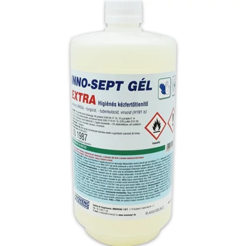 Kéz- és bőrfertőtlenítő gél kupakkal 1 liter INNO SEPT GÉL EXTRA Kéz- és bőrfertőtlenítő gél kupakkal 1 liter INNO SEPT GÉL EXTRA