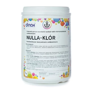 Klórszint csökkentő granulátum 1 kg Nulla Klór Dinax Klórszint csökkentő granulátum 1 kg Nulla Klór Dinax