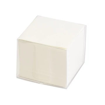 Kockatömb 8x8x6,5cm, ragasztás nélküli, transzparens tartóban 80% fehérség Bluering® fehér Kockatömb 8x8x6,5cm, ragasztás nélküli, transzparens tartóban 80% fehérség Bluering® fehér