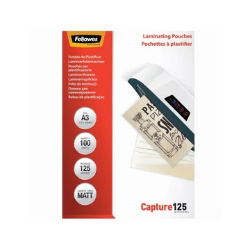 Lamináló fólia, A3, 125 mikron, matt, 100 db/doboz, Fellowes® Lamináló fólia, A3, 125 mikron, matt, 100 db/doboz, Fellowes®