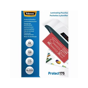 Lamináló fólia, A4, 175 mikron, fényes, 100 db/doboz, Fellowes® Lamináló fólia, A4, 175 mikron, fényes, 100 db/doboz, Fellowes®