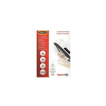 Lamináló fólia, A5, 125 mikron, fényes, 100 db/doboz, Fellowes® Lamináló fólia, A5, 125 mikron, fényes, 100 db/doboz, Fellowes®