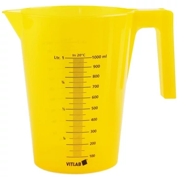 Mérőedény műanyag mércés 500 ml skálázott sárga Mérőedény műanyag mércés 500 ml skálázott sárga
