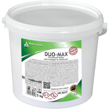 Mosogató- és tisztítópor fertőtlenítő hatással vödrös 5 kg DUO-MAX Mosogató- és tisztítópor fertőtlenítő hatással vödrös 5 kg DUO-MAX