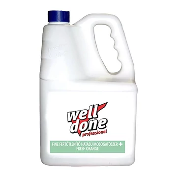 Mosogatószer 5 liter kézi fertőtlenítő hatással Well Done Fresh Orange Mosogatószer 5 liter kézi fertőtlenítő hatással Well Done Fresh Orange