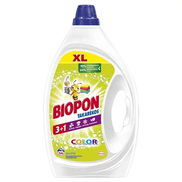 Mosógél 2,43 liter (54 mosás) színes ruhákhoz Biopon Takarékos Color Mosógél 2,43 liter (54 mosás) színes ruhákhoz Biopon Takarékos Color