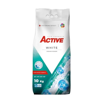 Mosópor 10 kg (130 mosás) zsákos fehér ruhákhoz Active White Mosópor 10 kg (130 mosás) zsákos fehér ruhákhoz Active White