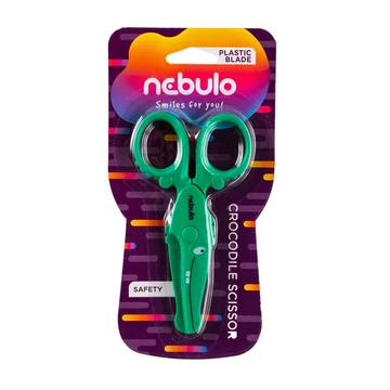 Olló, 12cm, biztonsági, műanyag krokodil forma, Nebulo Olló, 12cm, biztonsági, műanyag krokodil forma, Nebulo