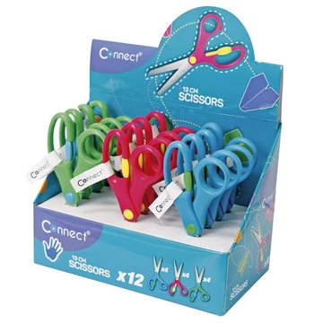 Olló 13cm, iskolai a fogón nyitás rásegítővel, Connect, Olló 13cm, iskolai a fogón nyitás rásegítővel, Connect,