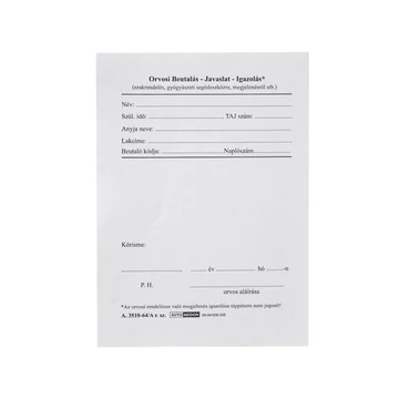 Orvosi beutalás-jav.-ig.  A.3510-64/a Orvosi beutalás-jav.-ig.  A.3510-64/a