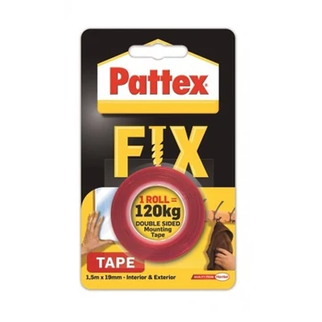 Ragasztószalag kétoldalas, 19mmx1,5 m, Henkel Pattex Fix 120 kg Ragasztószalag kétoldalas, 19mmx1,5 m, Henkel Pattex Fix 120 kg