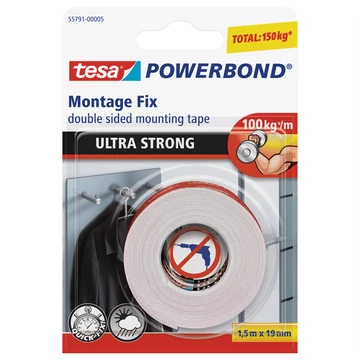 Ragasztószalag kétoldalas, rögzítószalag ultra erős 19mmX1,5m PowerBond Tesa Ragasztószalag kétoldalas, rögzítószalag ultra erős 19mmX1,5m PowerBond Tesa