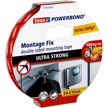 Ragasztószalag kétoldalas, rögzítószalag ultra erős 19mmX5m PowerBOND Tesa Ragasztószalag kétoldalas, rögzítószalag ultra erős 19mmX5m PowerBOND Tesa