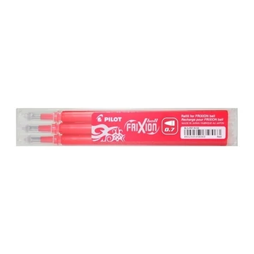 Rollertoll betét golyóméret 0,7mm, 3 db/csom Pilot Frixion Ball, írásszín piros Rollertoll betét golyóméret 0,7mm, 3 db/csom Pilot Frixion Ball, írásszín piros